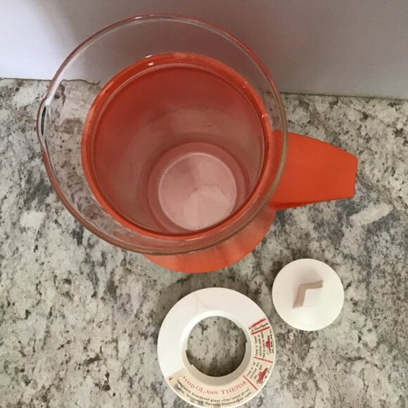 Vintage David Douglas Glass Therm Insulated Jug Orange and White - Picture 3 of 6